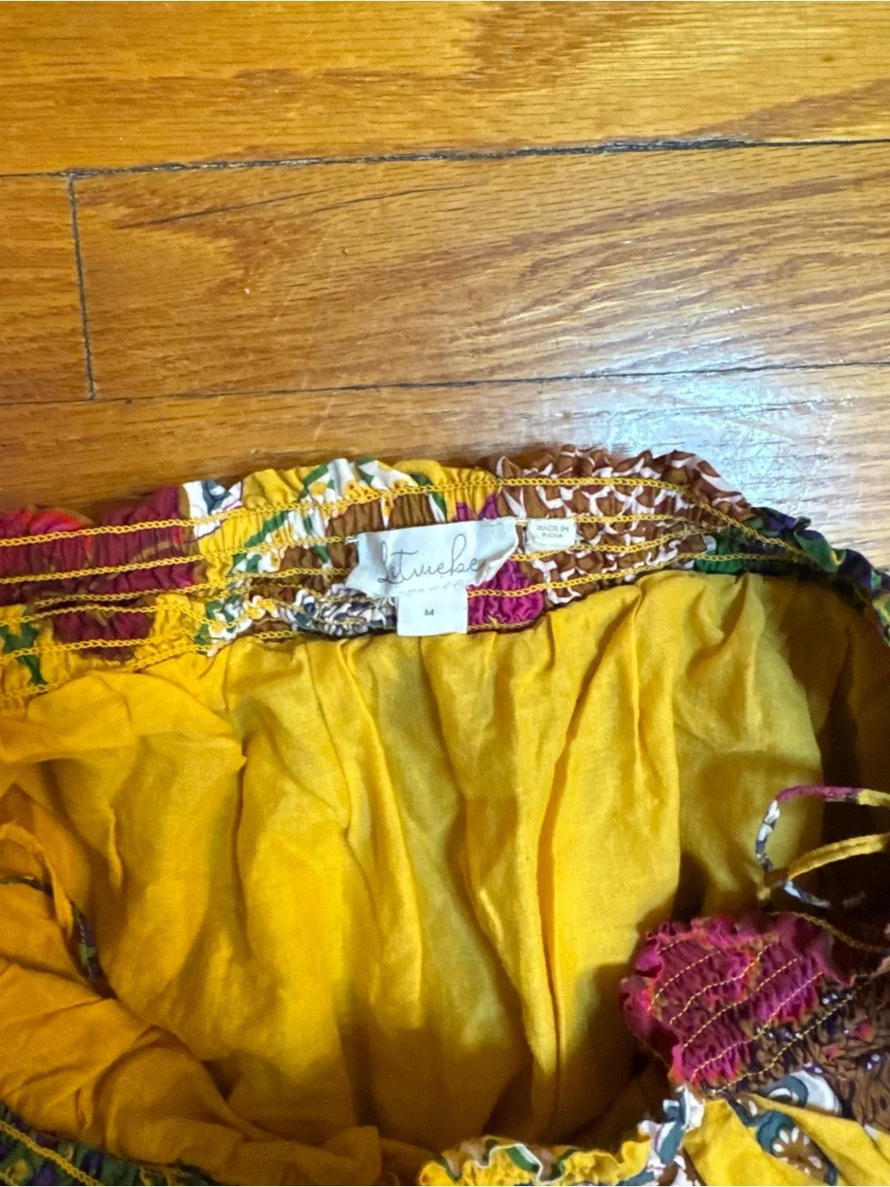Anthropologie Let Me Be Mixed Print Mini Skirt Women’s M Yellow Floral Bro